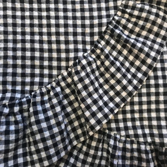 Ruffled Black And White Gingham Skort - Picture 3 of 4